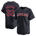 Elroe C.Guardians #32 Gavin Williams Player Navy Limited Home Game Stitched Jerseys