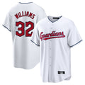 Elroe C.Guardians #32 Gavin Williams Player White Home Game Stitched Jerseys
