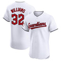 Elroe C.Guardians #32 Gavin Williams Player White Limited Elite Home Stitched Jerseys