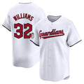 Elroe C.Guardians #32 Gavin Williams Player White Limited Home Stitched Jerseys