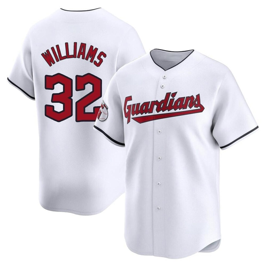 Elroe C.Guardians #32 Gavin Williams Player White Limited Home Stitched Jerseys