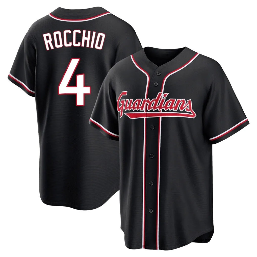 Elroe C.Guardians #4 Brayan Rocchio Player Black Fashion Out Home Game Stitched Jerseys