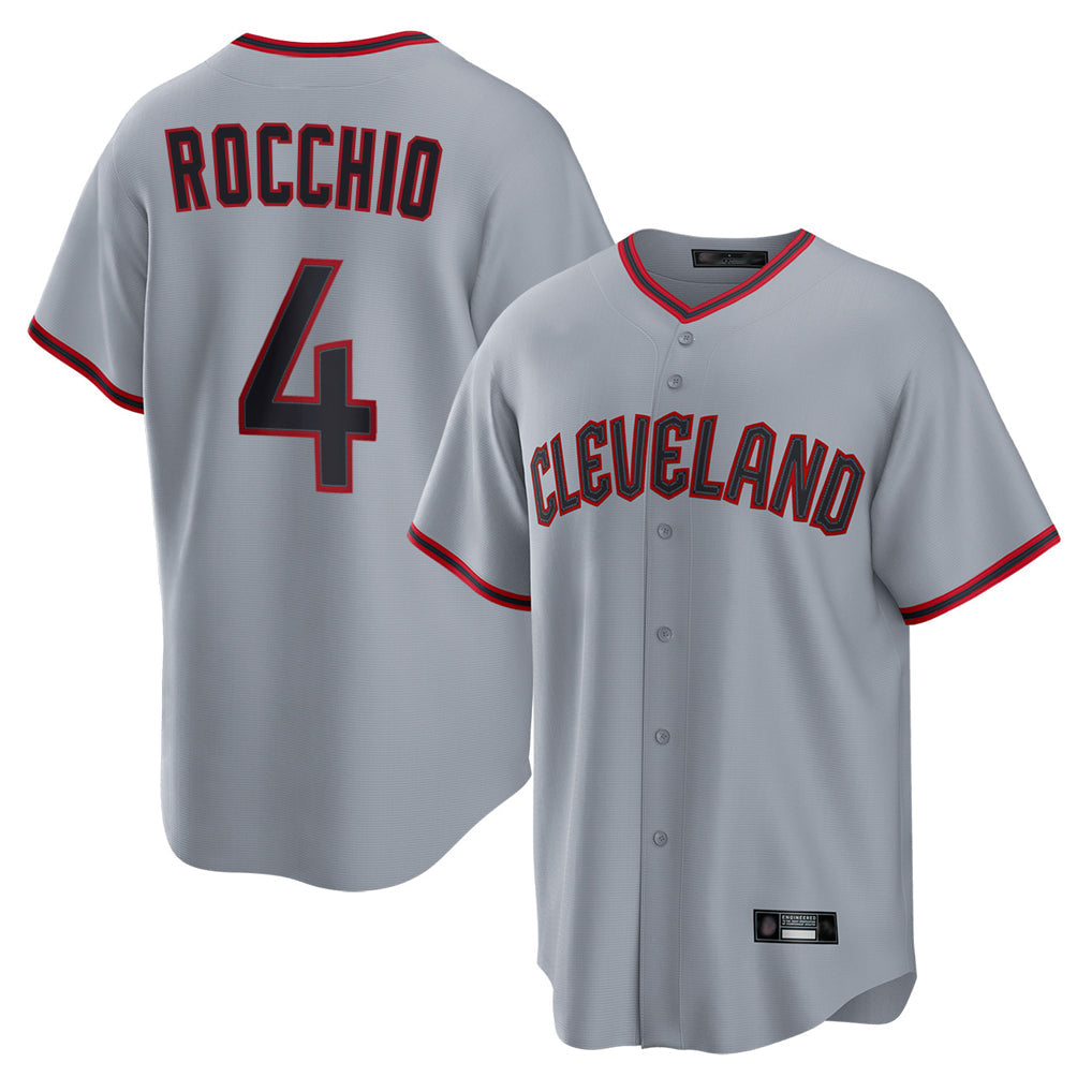 Elroe C.Guardians #4 Brayan Rocchio Player Gray Home Game Stitched Jerseys