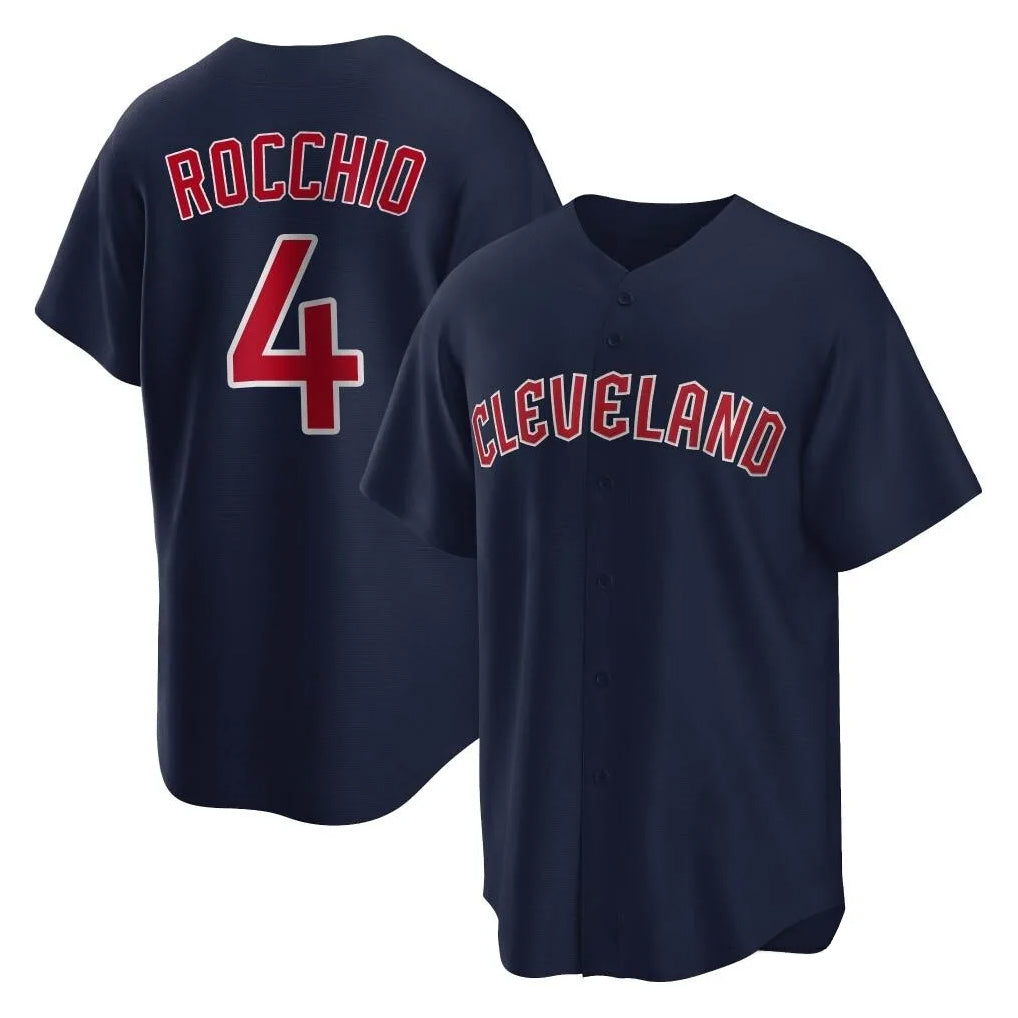 Elroe C.Guardians #4 Brayan Rocchio Player Navy Game Home Stitched Jerseys