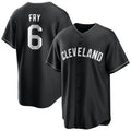 Elroe C.Guardians #6 David Fry Player Black Home Game Stitched Jerseys