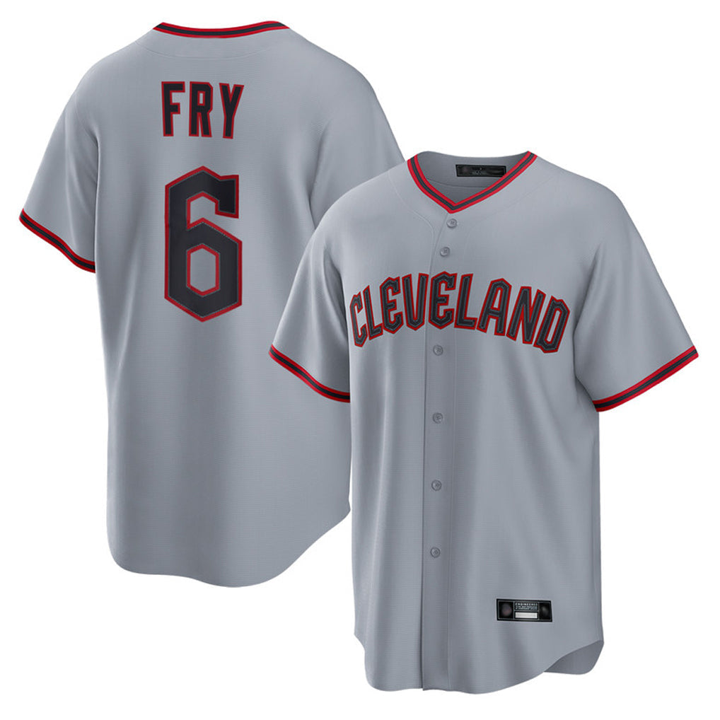 Elroe C.Guardians #6 David Fry Player Gray Home Game Stitched Jerseys