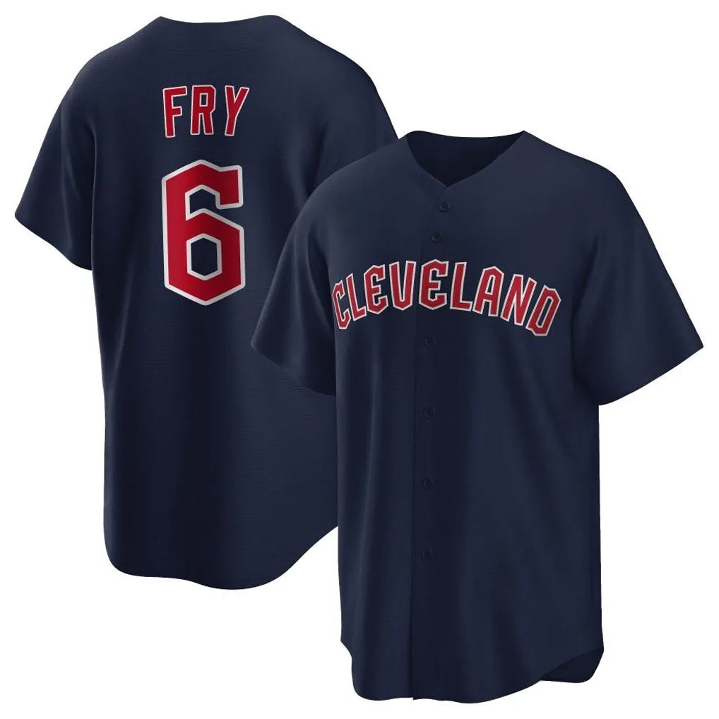 Elroe C.Guardians #6 David Fry Player Navy Game Home Stitched Jerseys