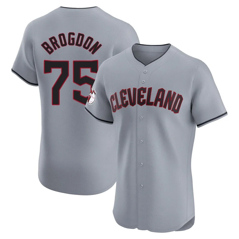 Elroe C.Guardians #75 Connor Brogdon Player Gray Road Limited Elite Home Stitched Jerseys
