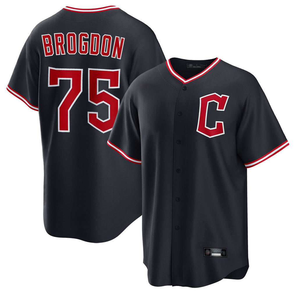 Elroe C.Guardians #75 Connor Brogdon Player Navy Home Game Stitched Jerseys