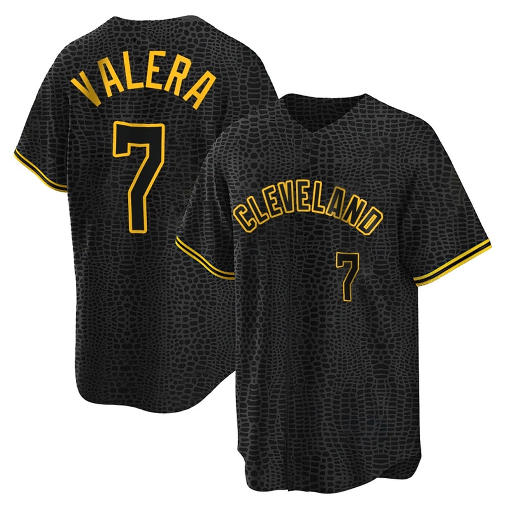 Elroe C.Guardians #7 George Valera Player Black Snake Skin City Home Game Stitched Jerseys
