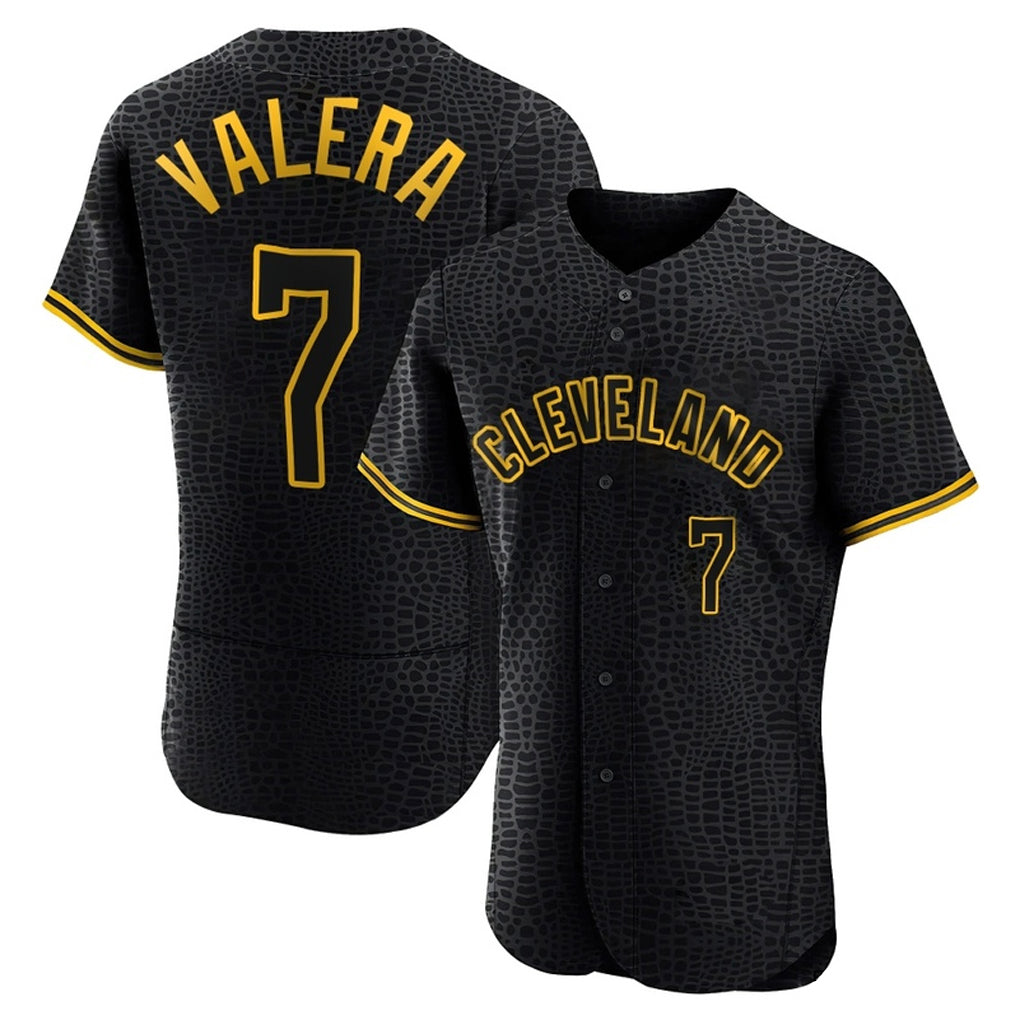 Elroe C.Guardians #7 George Valera Player Black Snake Skin City Limited Elite Home Stitched Jerseys