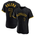 Elroe C.Guardians #7 George Valera Player Black Snake Skin City Limited Elite Home Stitched Jerseys