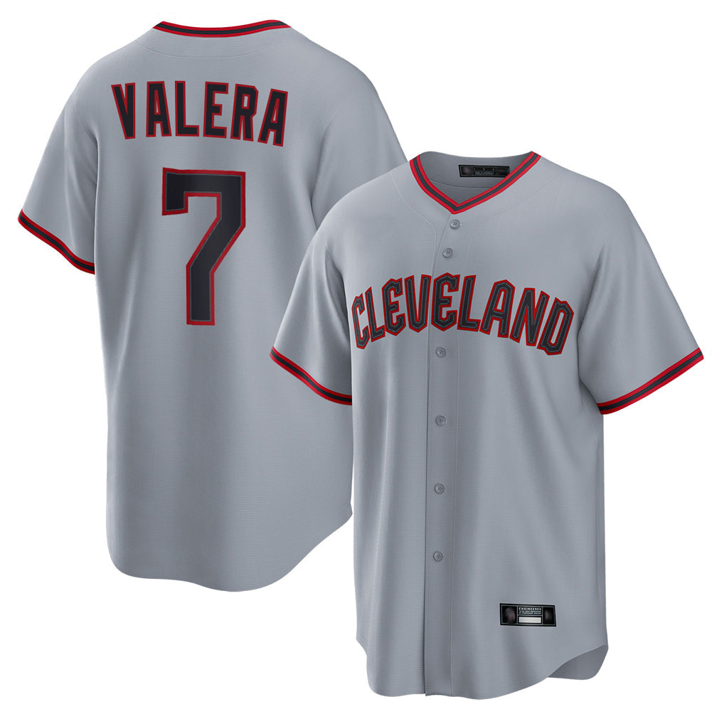 Elroe C.Guardians #7 George Valera Player Gray Home Game Stitched Jerseys