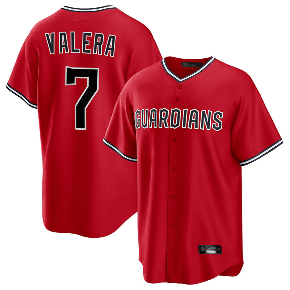 Elroe C.Guardians #7 George Valera Player Red Home Game Stitched Jerseys