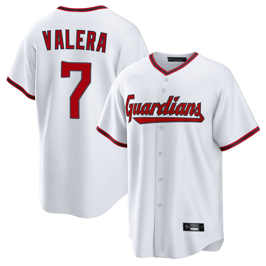 Elroe C.Guardians #7 George Valera Player White Game Home Stitched Jerseys