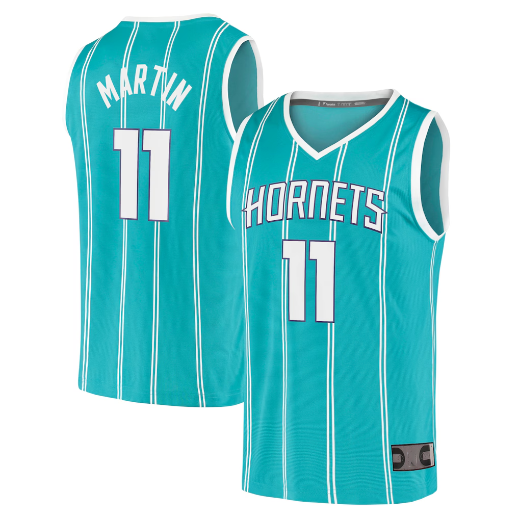 Elroe C.Hornets #11 Cody Martin  Teal Fast Break Replica Jerseys - Icon Edition