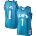 Elroe C.Hornets #1 Baron Davis Mitchell & Ness Teal 199900 Hardwood Classics Swingman Jerseys