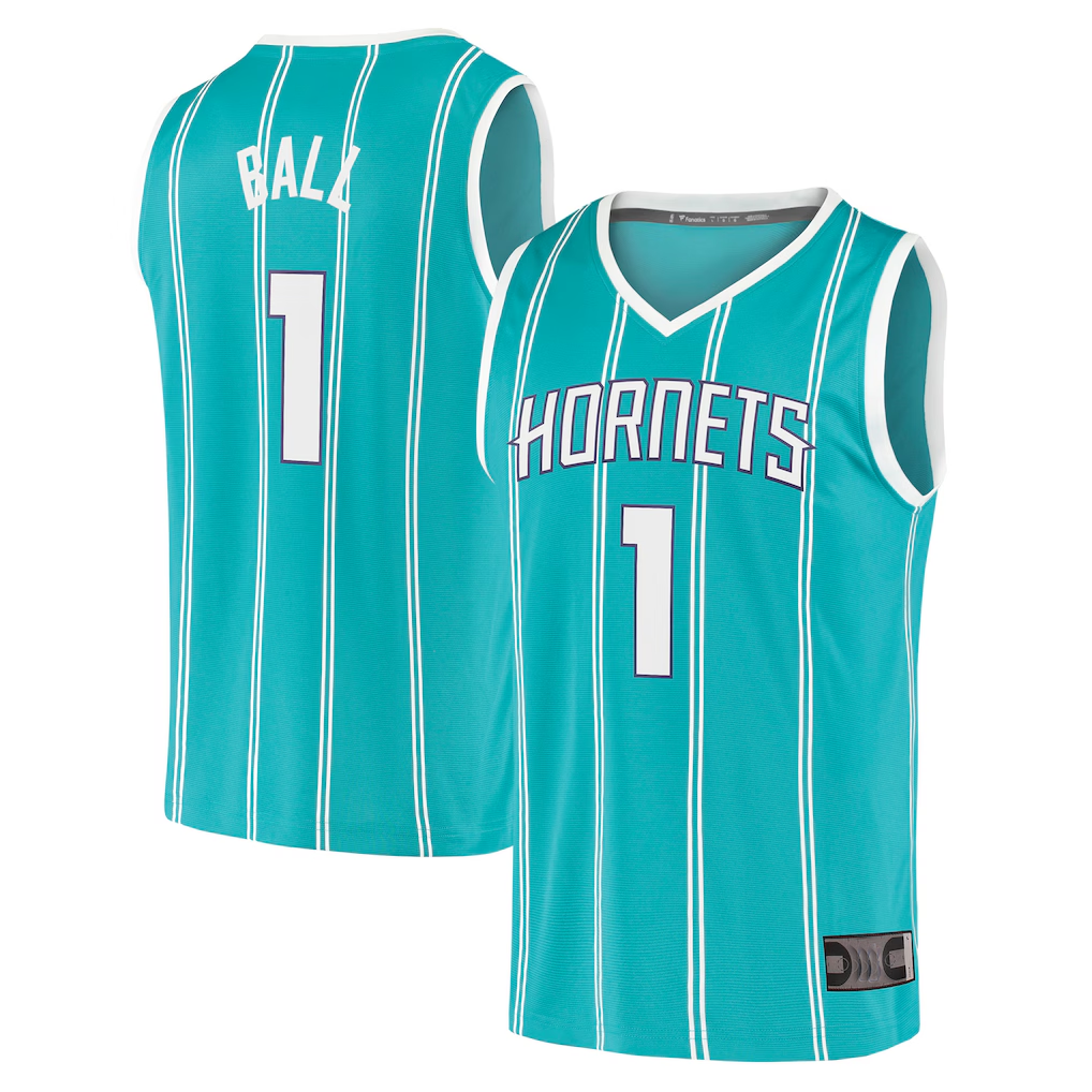 Elroe C.Hornets #1 LaMelo Ball  Teal Fast Break Replica Jerseys - Icon Edition
