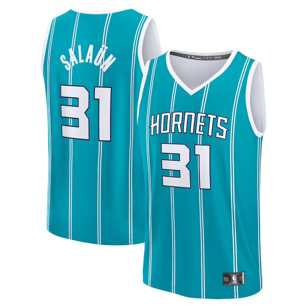 Elroe C.Hornets #31 Tidjane Salaun  Teal 2024  Draft Fast Break Player Jerseys - Icon Edition