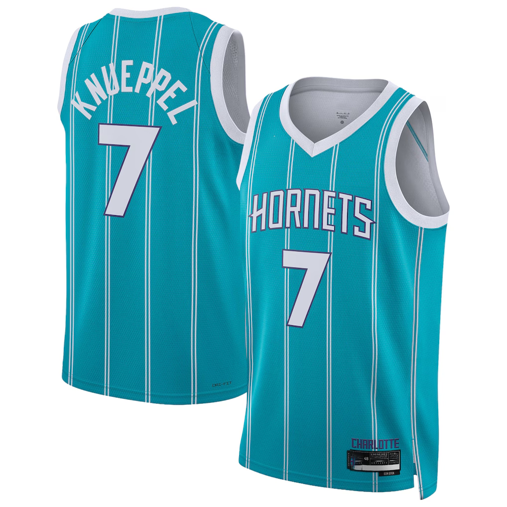 Elroe C.Hornets #7 Kon Knueppel  Teal Swingman Jerseys - Icon Edition