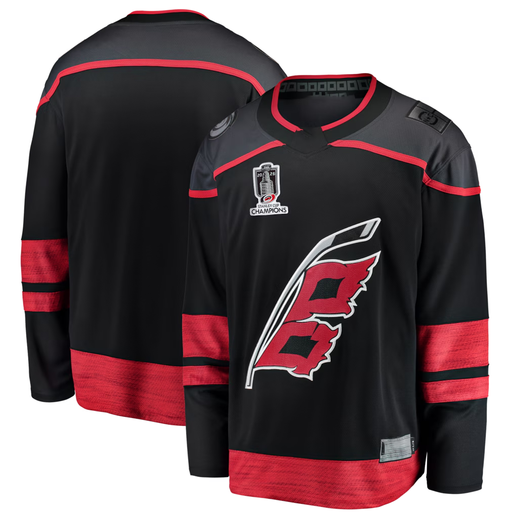 Elroe C.Hurricanes Black 2026 Stanley Cup Champions Home Breakaway Stitched Jerseys