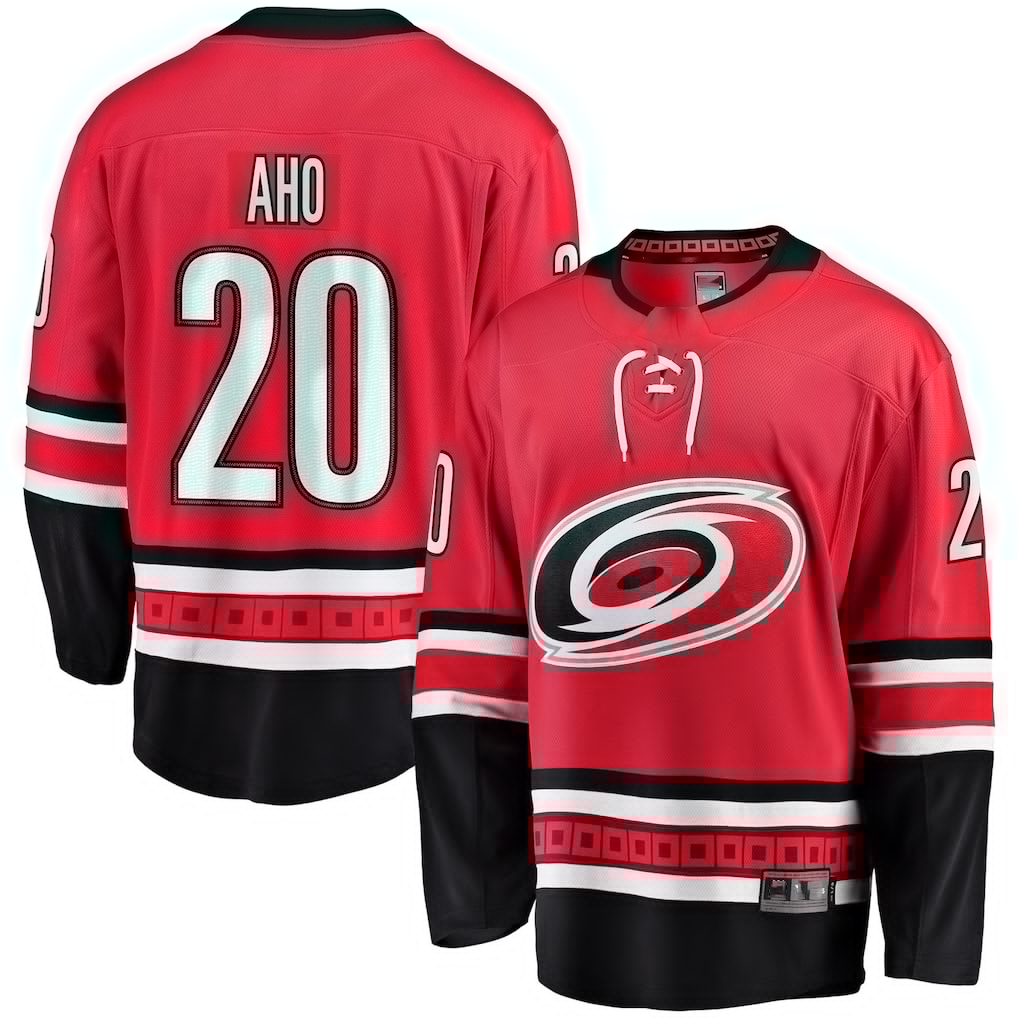 Elroe C.Hurricanes #20 Sebastian Aho Red Alternate Breakaway Player Stitched Jerseys