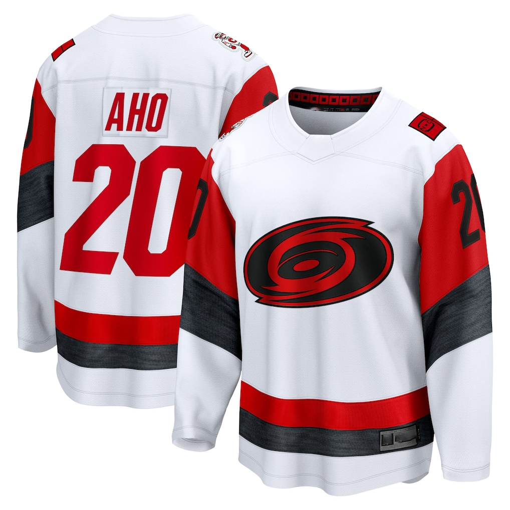 Elroe C.Hurricanes #20 Sebastian Aho White Away Breakaway Stitched Jerseys