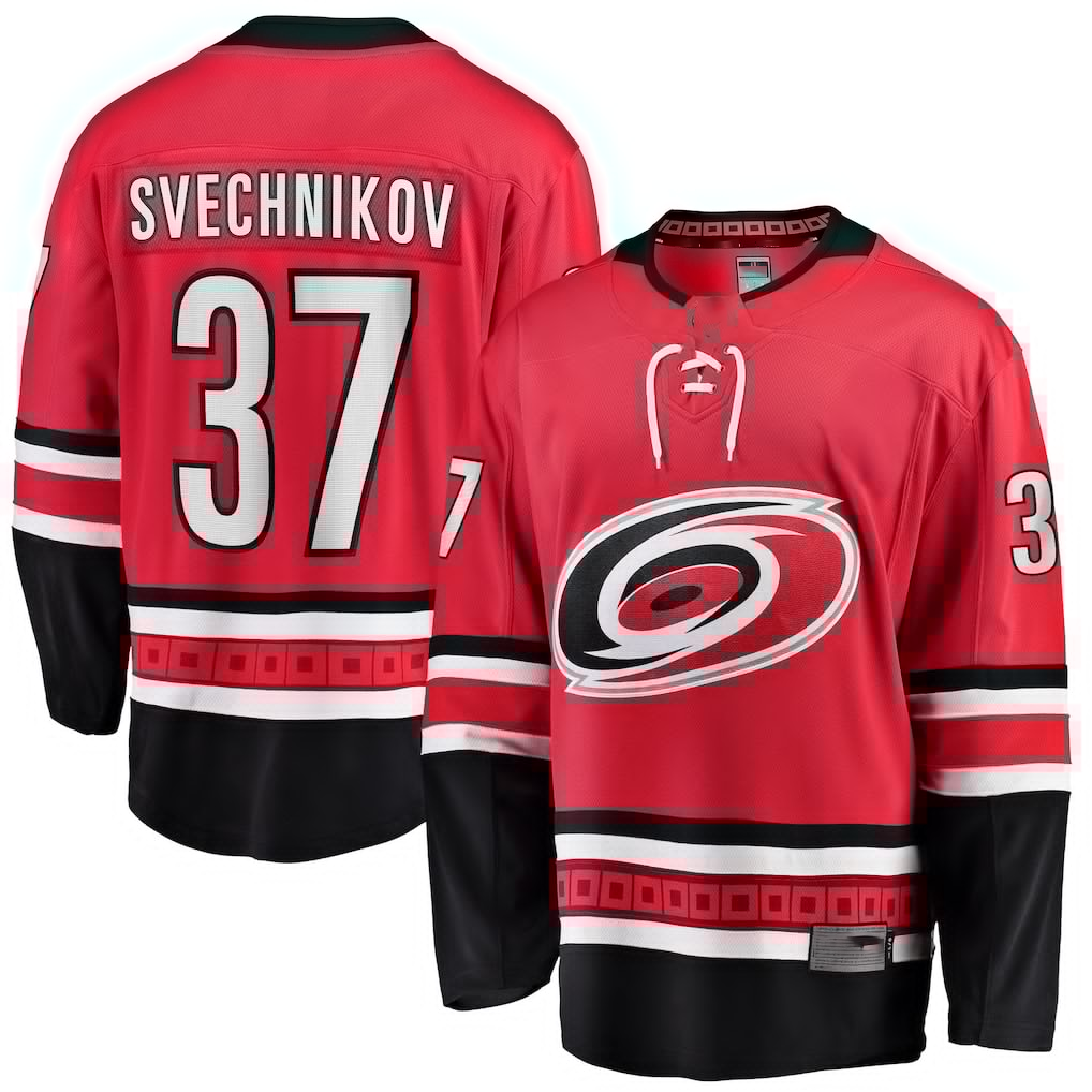 Elroe C.Hurricanes #37 Andrei Svechnikov Red Alternate Breakaway Player Stitched Jerseys