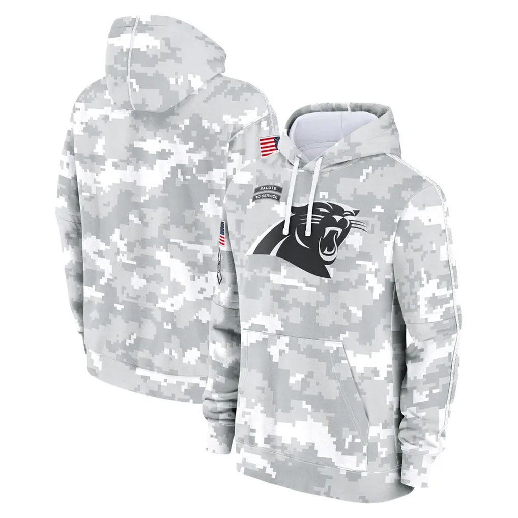 Elroe C.Panthers Arctic Camo Salute to Service Pullover Hoodies Limited Game Blank Player Stitched Jerseys