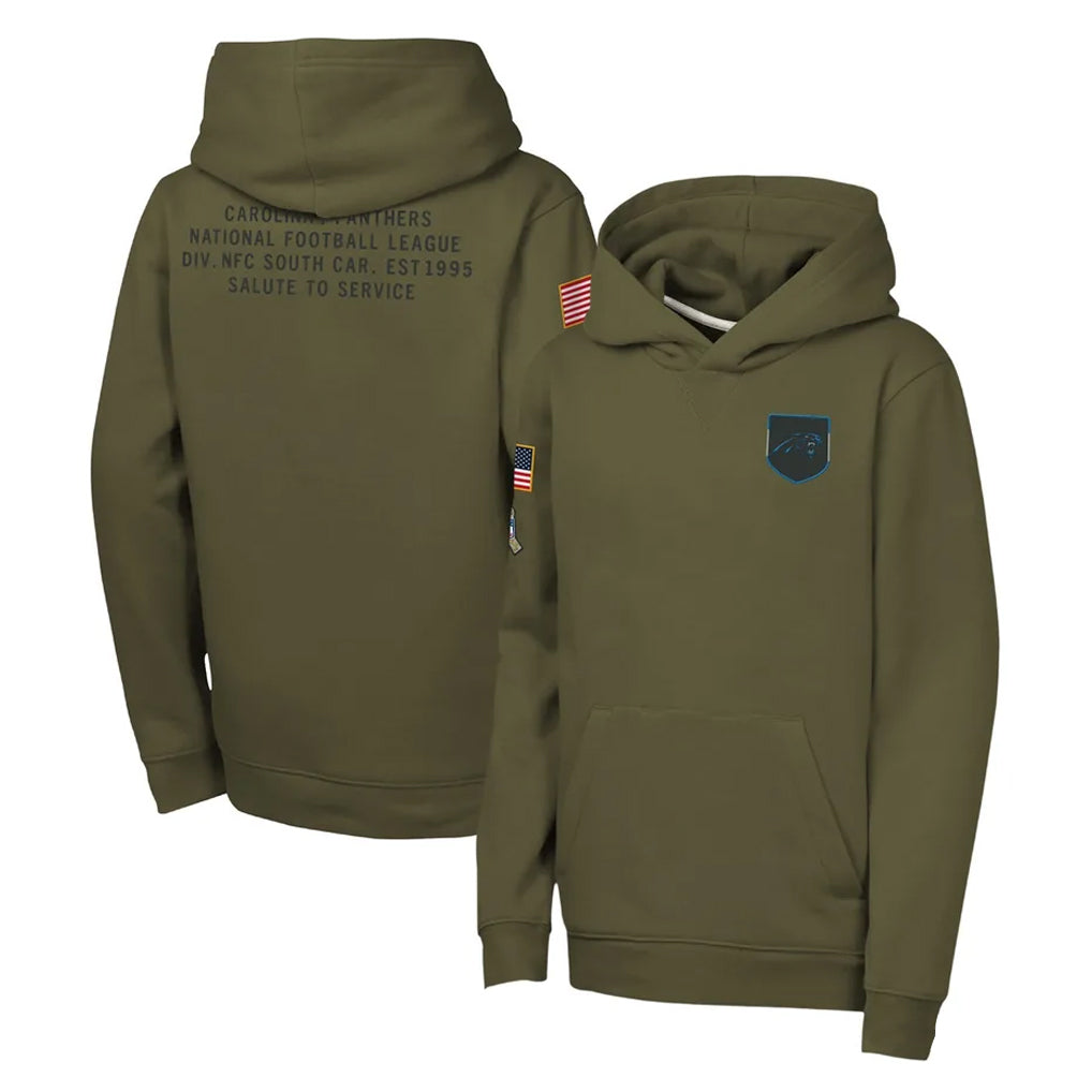 Elroe C.Panthers Olive Salute to Service Hoodies Game Blank Player Stitched Jerseys