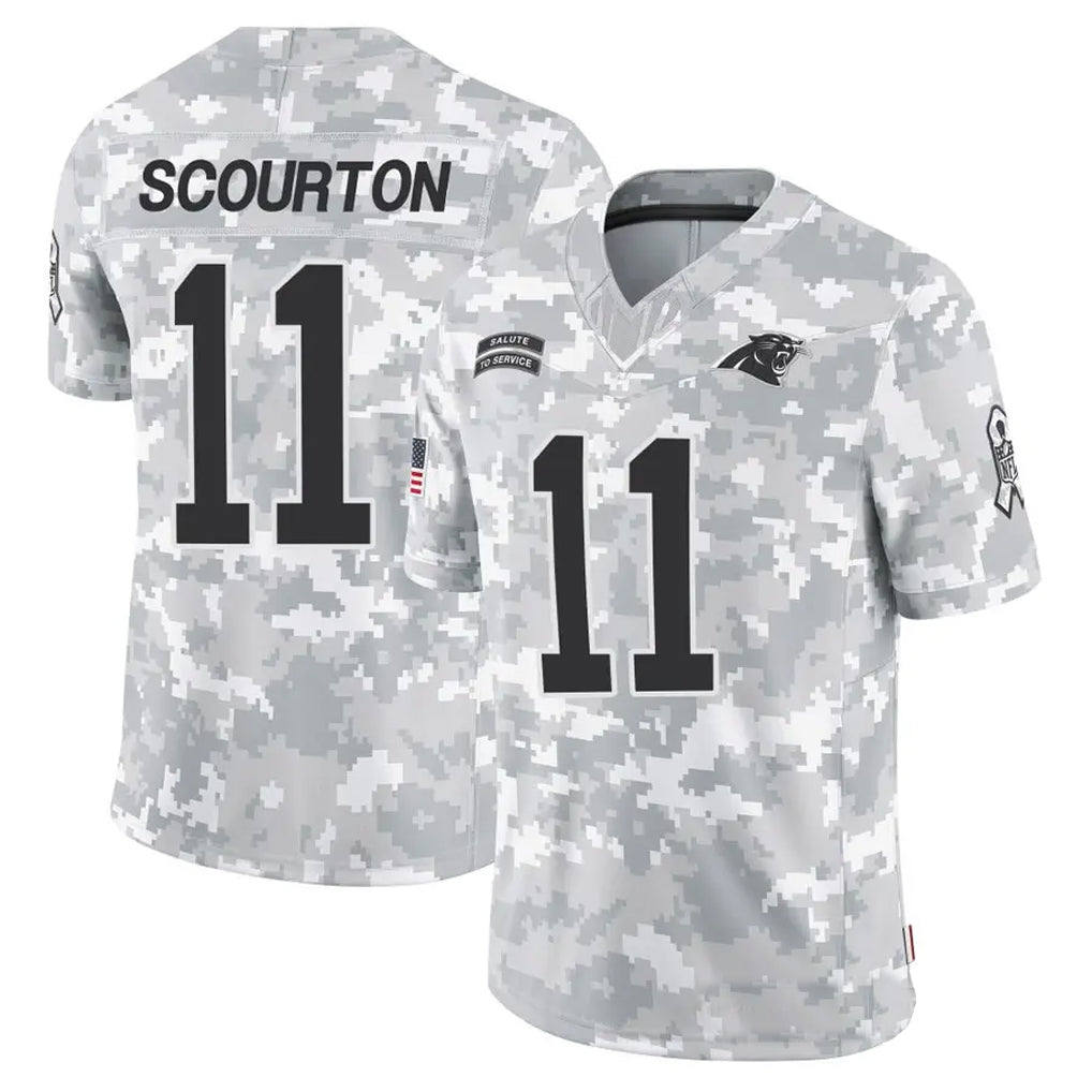 Elroe C.Panthers #11 Nic Scourton Player Arctic Camo Salute to Service Limited Stitched Jerseys