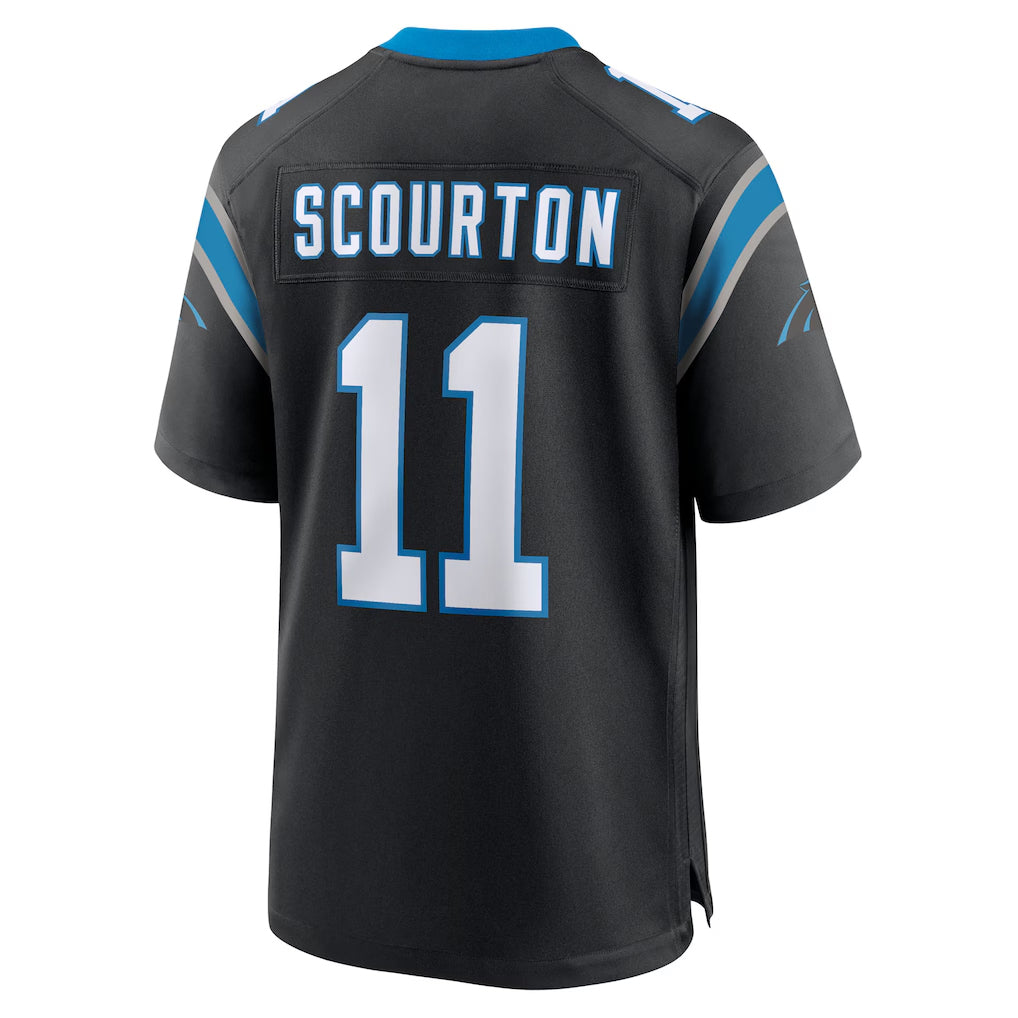 Elroe C.Panthers #11 Nic Scourton Player Black Home Game Stitched Jerseys