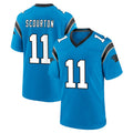 Elroe C.Panthers #11 Nic Scourton Player Blue Home Game Stitched Jerseys