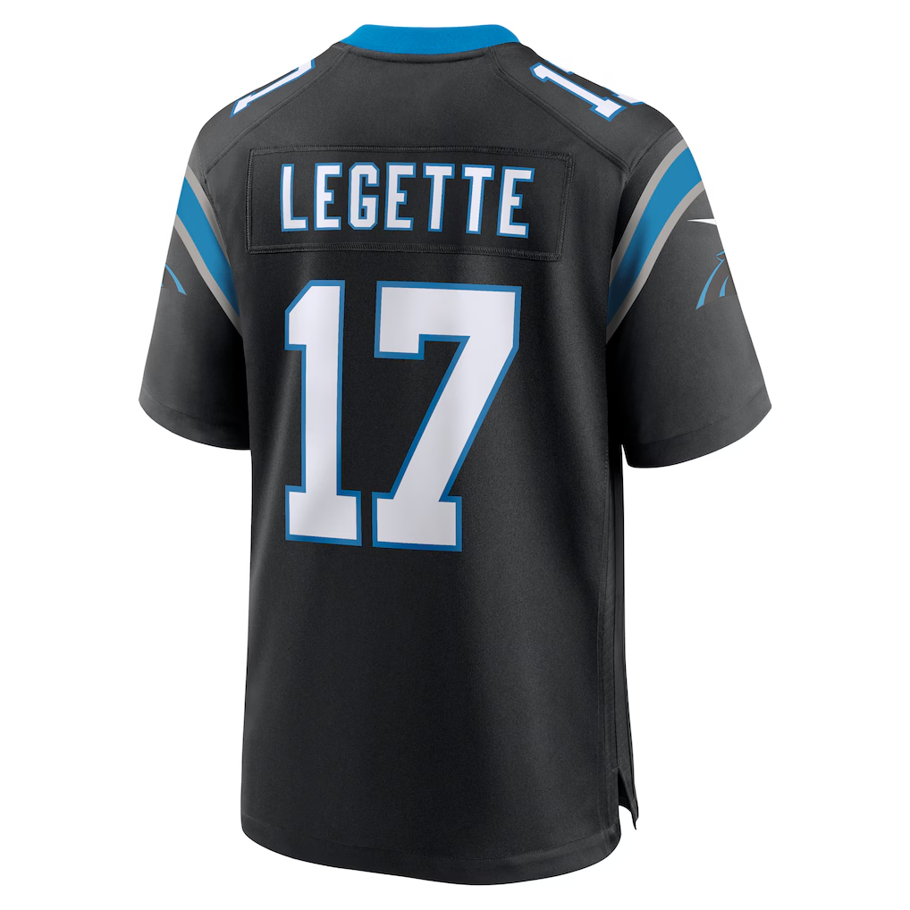 Elroe C.Panthers #17 Xavier Legette Black Team Game Player Stitched Jerseys