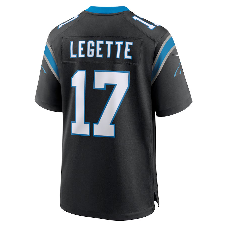Elroe C.Panthers #17 Xavier Legette Player Black Home Game Stitched Jerseys