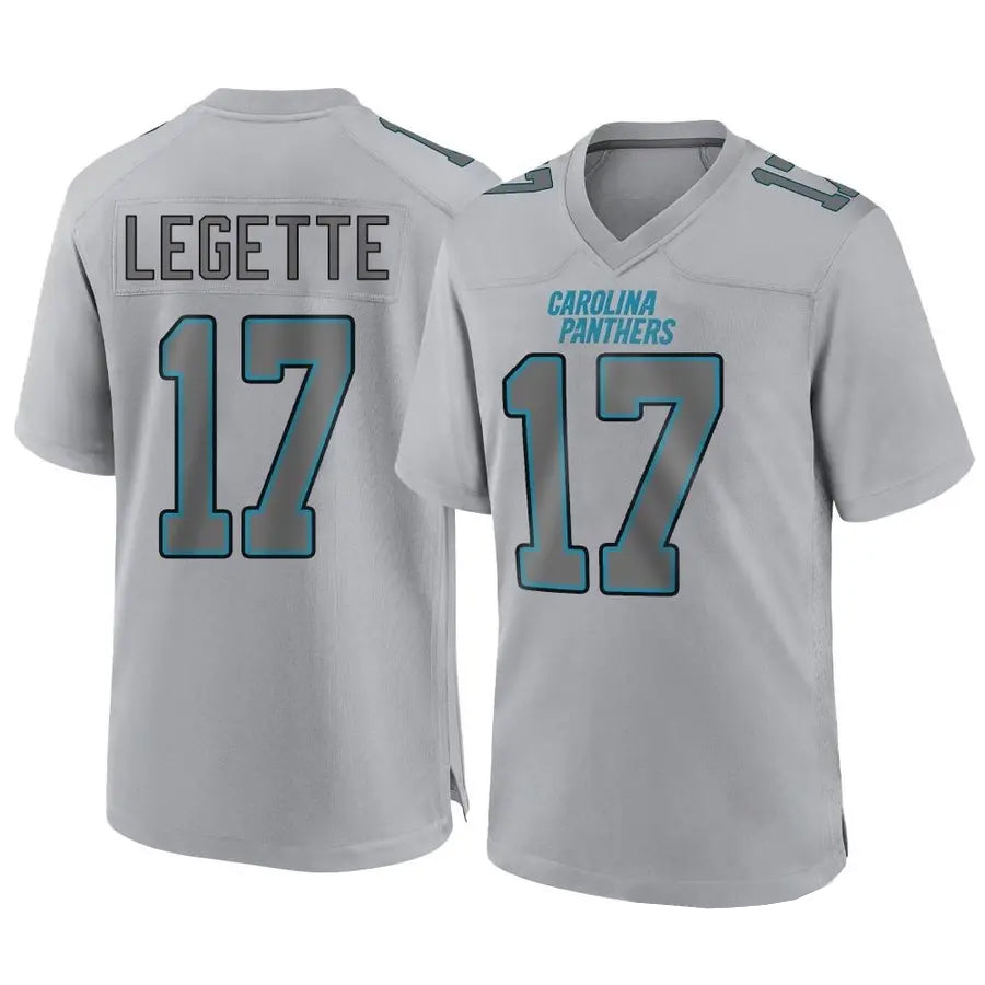 Elroe C.Panthers #17 Xavier Legette Player Grey Atmosphere Fashion Stitched  Jerseys