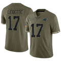 Elroe C.Panthers #17 Xavier Legette Player Salute To Service Olive Stitched Jerseys