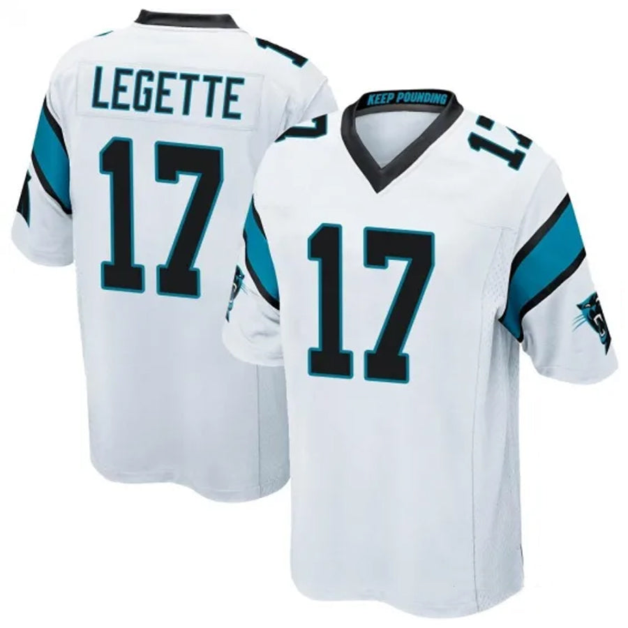Elroe C.Panthers #17 Xavier Legette Player White Home Game Stitched Jerseys