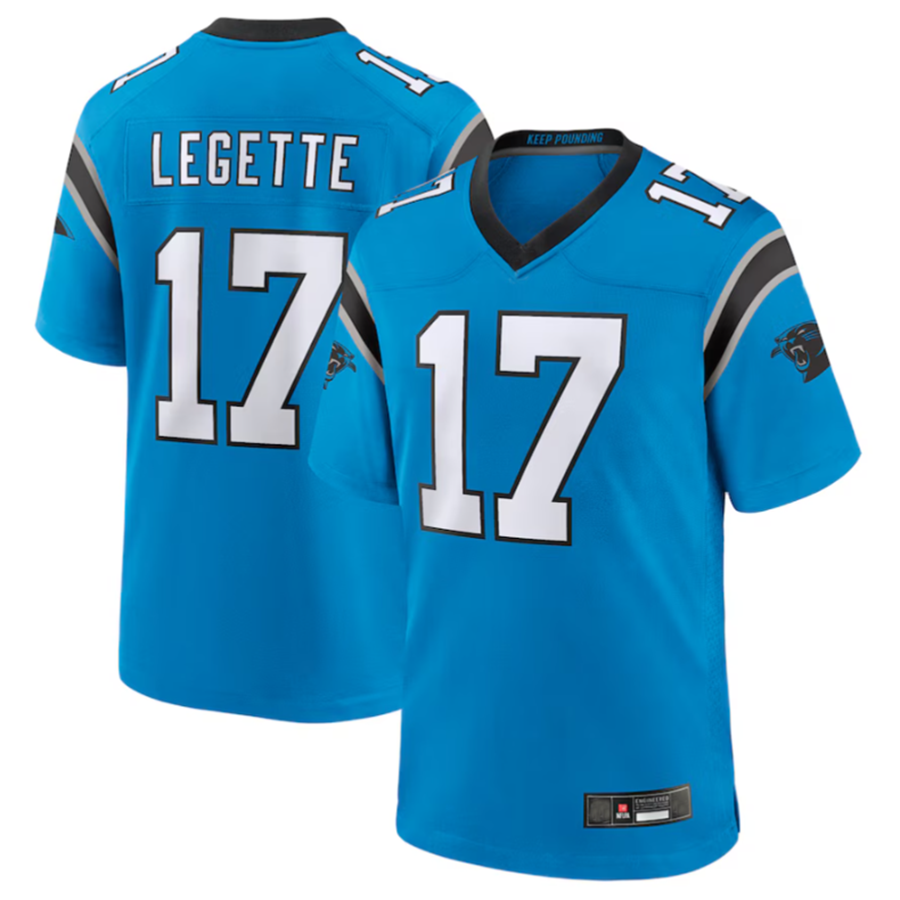 Elroe C.Panthers #17 Xavier Legette Blue Player Jersey American Stitched Game Jerseys