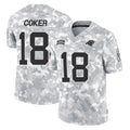Elroe C.Panthers #18 Jalen Coker Player Arctic Camo Salute to Service Limited Game Stitched Jerseys