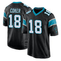 Elroe C.Panthers #18 Jalen Coker Player Black Game Stitched Jerseys