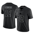 Elroe C.Panthers #18 Jalen Coker Player Black Limited Reflective Game Stitched Jerseys