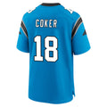 Elroe C.Panthers #18 Jalen Coker Player Blue Home Game Stitched Jerseys