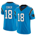 Elroe C.Panthers #18 Jalen Coker Player Blue Vapor F.U.S.E. Limited Home Game Stitched Jerseys