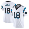 Elroe C.Panthers #18 Jalen Coker Player White Vapor F.U.S.E. Limited Home Game Stitched Jerseys
