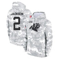 Elroe C.Panthers #2 Michael Jackson Player Arctic Camo Salute to Service Pullover Hoodies Limited Game Stitched Jerseys
