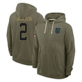 Elroe C.Panthers #2 Michael Jackson Player Olive Salute to Service Hoodies Game Stitched Jerseys