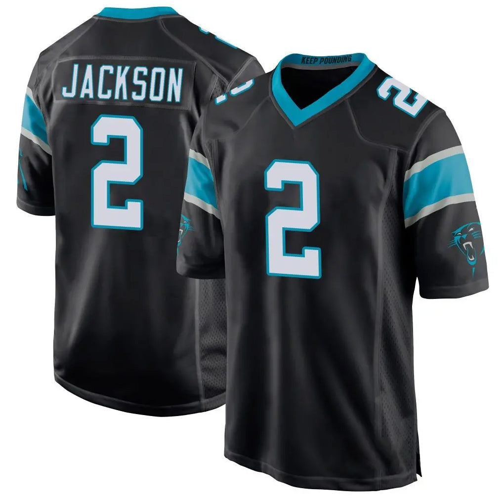 Elroe C.Panthers #2 Mike Jackson Player Black Game Stitched Jerseys