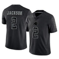 Elroe C.Panthers #2 Mike Jackson Player Black Limited Reflective Game Stitched Jerseys