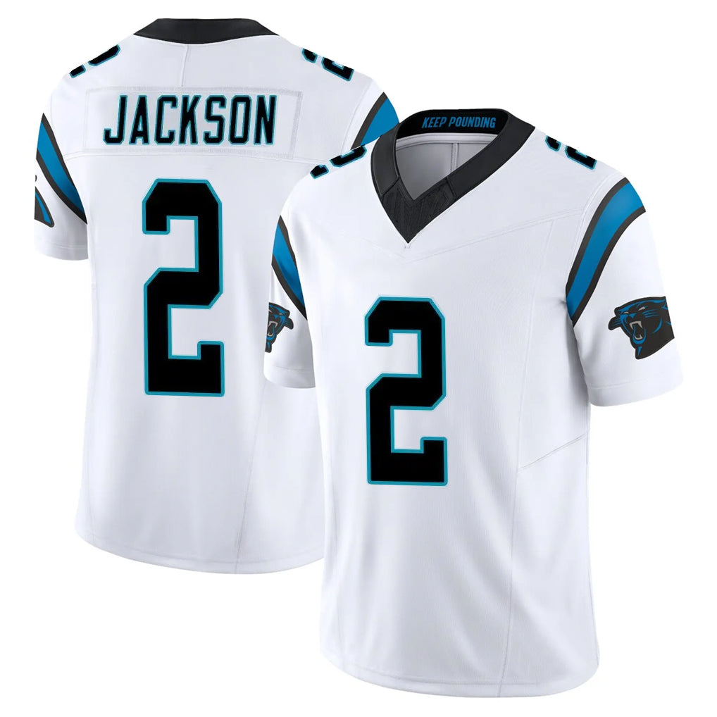 Elroe C.Panthers #2 Mike Jackson Player White Vapor F.U.S.E. Limited Home Game Stitched Jerseys